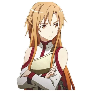 😒 Asuna Yuuki Sword Art Online anime, personaggio, sword art online, asuna, yuuki, serio, braccia conserte telegram sticker