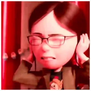 🙉 Agnes Despicable Me kartun, gadis, kacamata, jengkel, kesal, anak, Despicable Me, karakter telegram sticker