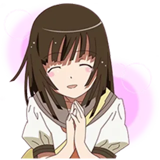 ☺️ anime, ragazza, carina, kawaii, personaggio, sorridente, felice telegram sticker