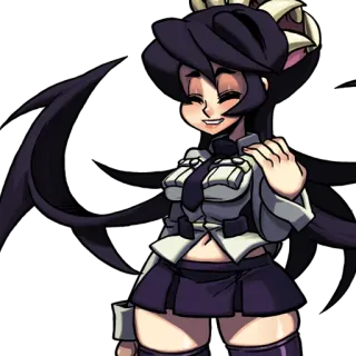 🌂 Filia Skullgirls Dessin animé, Anime, Jeu vidéo, Jeu de combat, Skullgirls, Filia, Souriant telegram sticker