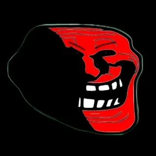 😂 Trollface, Meme, Rood, Zwart, Internet telegram sticker