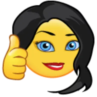 👍 emoji, thumbs up, woman, approval, like telegram sticker