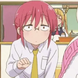 😶 Kobayashi Miss Kobayashi's Dragon Maid Аниме, Дракон, Горничная, Каваий, Милый, Мультфильм telegram sticker