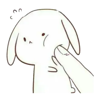 😗 bunny, cute, finger, poke, drawing, animal telegram sticker