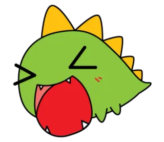 😆 динозавр, мультик, милый, монстр, зеленый, животное, персонаж, каваи telegram sticker