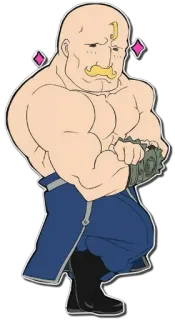 💪 Alex Louis Armstrong Fullmetal Alchemist อนิเมะ, กล้าม, ประกาย, ตัวละคร, แขนกลคนแปรธาตุ, อเล็กซ์ หลุยส์ อาร์มสตรอง telegram sticker