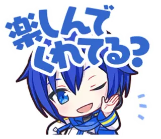 😄 楽しんでる? Animé, Dessin animé, Cheveux bleus, Mignon, Kawaii whatsapp sticker