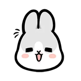 😋 兔子, 可爱, 卡通, 动物, 小兔子, 快乐 telegram sticker