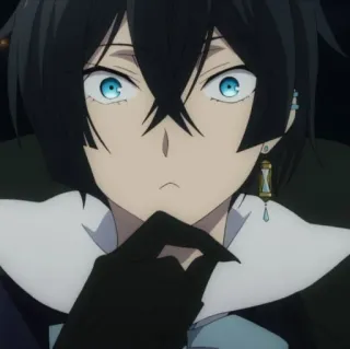 💎 animé, personnage, yeux bleus, cheveux noirs telegram sticker