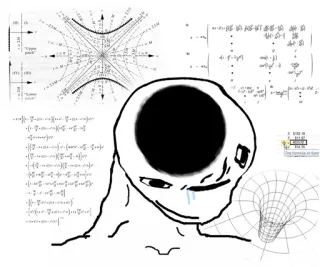 🤤 Mème, Maths, Physique, Équations, Trou noir, Savoir telegram sticker