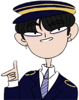 😏 anime, cartoon, officer, uniform, character telegram sticker