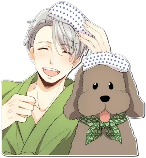☺️ Anime, Dibujos animados, Perro, Personaje, Masculino, Antifaz para dormir, Feliz telegram sticker