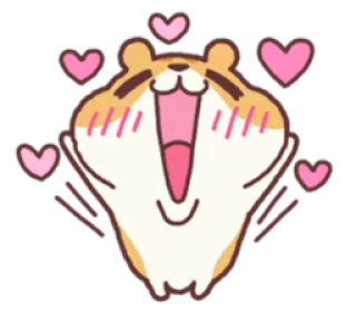 ❤ 仓鼠, 爱, 可爱, 卡通, 动物, 心, 快乐, 表情符号 telegram sticker