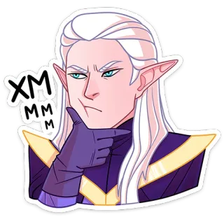 🤔 XM
MM elf, Cartoon, lila, Handschuhe, weißes Haar telegram sticker