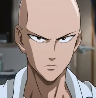😎 Saitama One-Punch Man Аниме, Герой, Сайтама, Ванпанчмен, Лысый, Персонаж, Манга telegram sticker