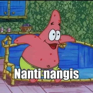 😱 Patrick Star Spongebob Squarepants Nanti nangis มีม, ตลก, การ์ตูน, แพทริค สตาร์, สพันจ์บ็อบ, อินโดนีเซีย telegram sticker