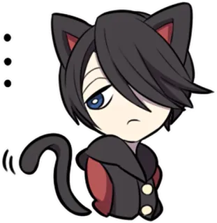 😐 Katze, Anime, Cartoon, Süß, Kawaii, Neko, Chibi telegram sticker