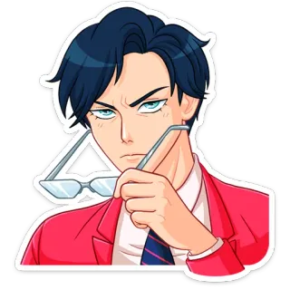 🙄 อนิเมะ, ผู้ชาย, แว่นตา, ตัวละคร, การ์ตูน, สติกเกอร์ whatsapp sticker