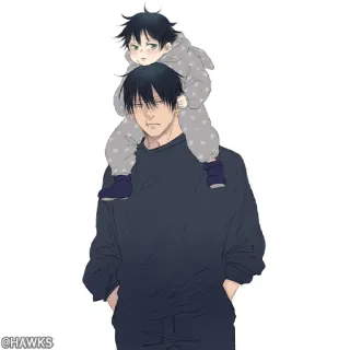 🖤 @HAWKS anime, padre, bambino, arte whatsapp sticker