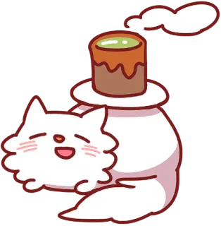 🍵 kot, ciasto, kawaii, słodki, słodki, deser telegram sticker