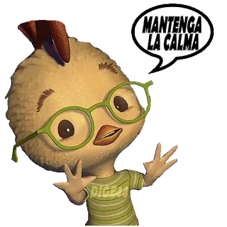 🙌 Chicken Little MANTENGA LA CALMA Chicken Little, การ์ตูน, แว่นตา, ดิสนีย์ telegram sticker