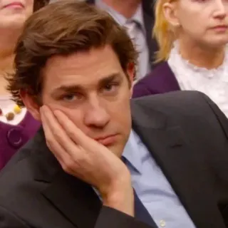 ➰ Jim Halpert The Office Jim Halpert, The Office, aburrido, Meme, Serie de TV, Sitcom telegram sticker