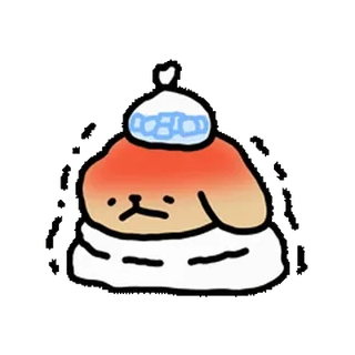 😊 cute, dog, sad, cold, winter, cartoon, sticker telegram sticker