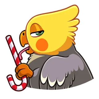 🍬 pássaro, calopsita, bengala doce, adesivo, fofo, animal telegram sticker