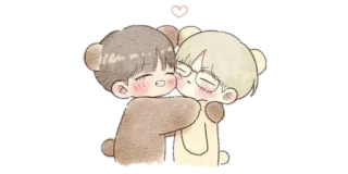 ▫️ lindo, osos, dibujos animados, amigos, abrazos whatsapp sticker
