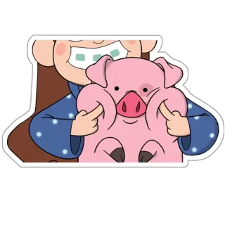 😀 Mabel Pines Gravity Falls animated, cartoon, character, pig, cute telegram sticker