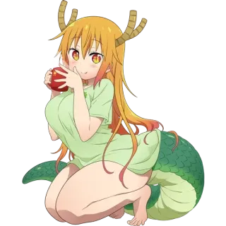 🐉 Tohru Miss Kobayashi's Dragon Maid Аниме, Дракон, Горничная, Тору, Милый, Каваий, Фэнтези telegram sticker