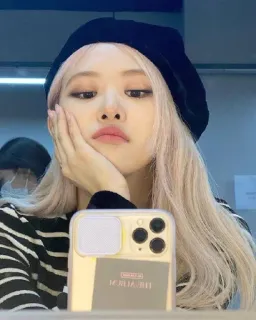 🌟 Rose kpop, chanteuse, selfie, femme, beauté telegram sticker