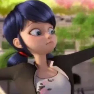😐 Marinette Dupain-Cheng Miraculous: Tales of Ladybug & Cat Noir dibujos animados, mariquita, Marinette, decepcionada telegram sticker