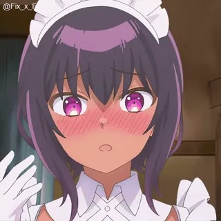 🫣 anime, maid, cute, blush, kawaii telegram sticker