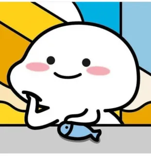 🙂 mignon, poisson, dessin animé, souriant telegram sticker