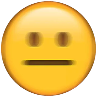 😐 emoji, neutral face, expressionless, yellow, blank telegram sticker