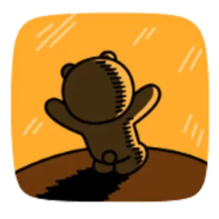 😲 медведь, мультфильм, животное, иллюстрация, наклейка whatsapp sticker