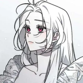 🕊 Аниме, Манга, Женщина, Белые волосы, Искусство, Мультфильм telegram sticker