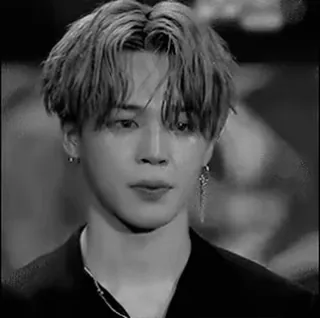 ♟ Jimin kpop, bts, jimin, singer, black and white, male telegram sticker