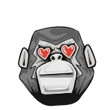 ❤️ Affe, Tier, Herzaugen, Liebe, grau, Aufkleber telegram sticker
