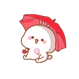 🍭 mono, dibujos animados, paraguas, kawaii, pegatina, personaje, chupachups whatsapp sticker