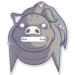😬 cochon, monstre, créature, illustration, dessin animé telegram sticker