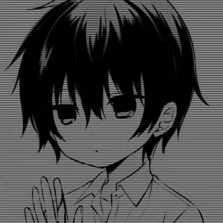 🎧 Ragazzo anime, Manga, Triste, In lacrime, Bianco e nero telegram sticker