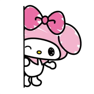 👋 My Melody My Melody, Sanrio, cute, kawaii, character, cartoon, pink telegram sticker