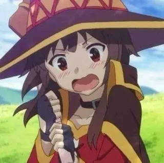 😳 Megumin Konosuba anime, girl, magic, cute, wizard telegram sticker