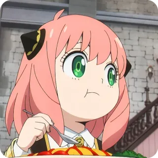 🙂 Anya Forger Spy x Family Anime, Spy x Family, Anya Forger, Jedzenie, Słodkie, Kreskówka telegram sticker