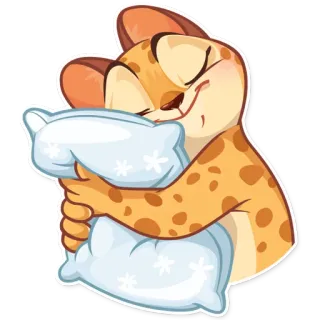 💤 imut, binatang, tidur, bantal, kartun, ceria, manis, peluk telegram sticker