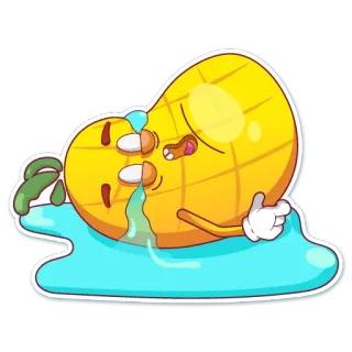 😭 mango, fruit, sad, crying, emoji, cartoon telegram sticker