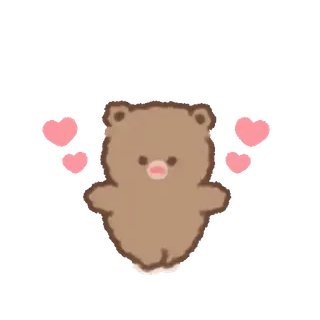 💕 ours, mignon, coeurs, amour, dessin animé telegram sticker