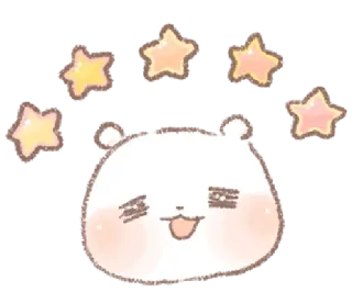 💬 Hamster, Sterne, süß, Cartoon, kawaii, Emoji whatsapp sticker